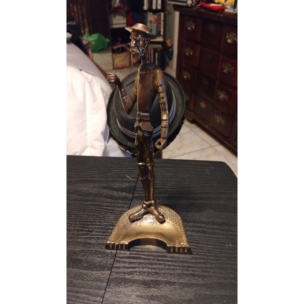 Don Quixote Brass Ashtray Vintage Heavy RARE 11 Inches
